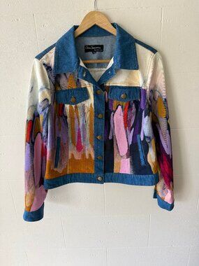 Claire Desjardin | Multicolor Artsy Maximalist Denim Jacket | Medium